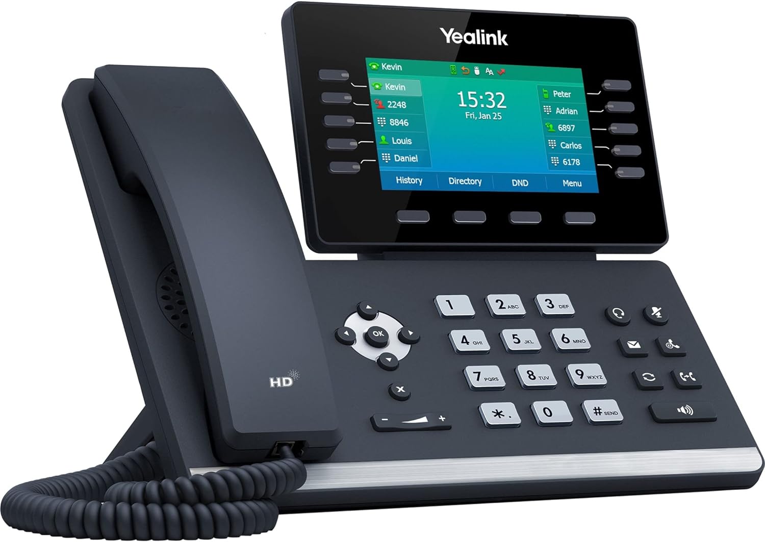 Yealink T54W IP Phone, 16 VoIP Accounts. 4.3-Inch Color Display - Black (Renewed)