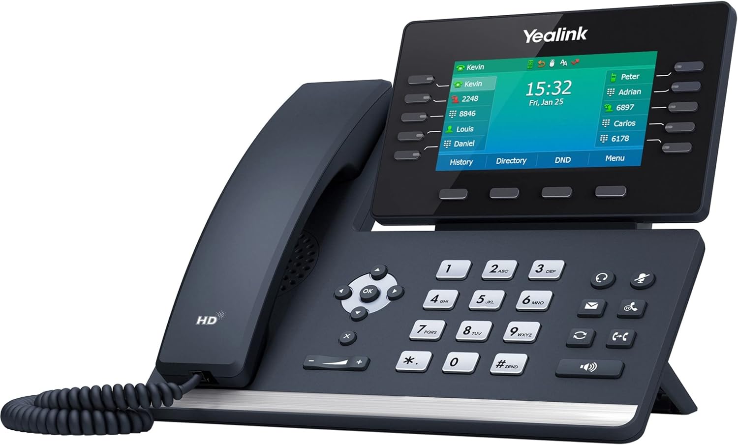 Yealink T54W IP Phone, 16 VoIP Accounts. 4.3-Inch Color Display - Black (Renewed)