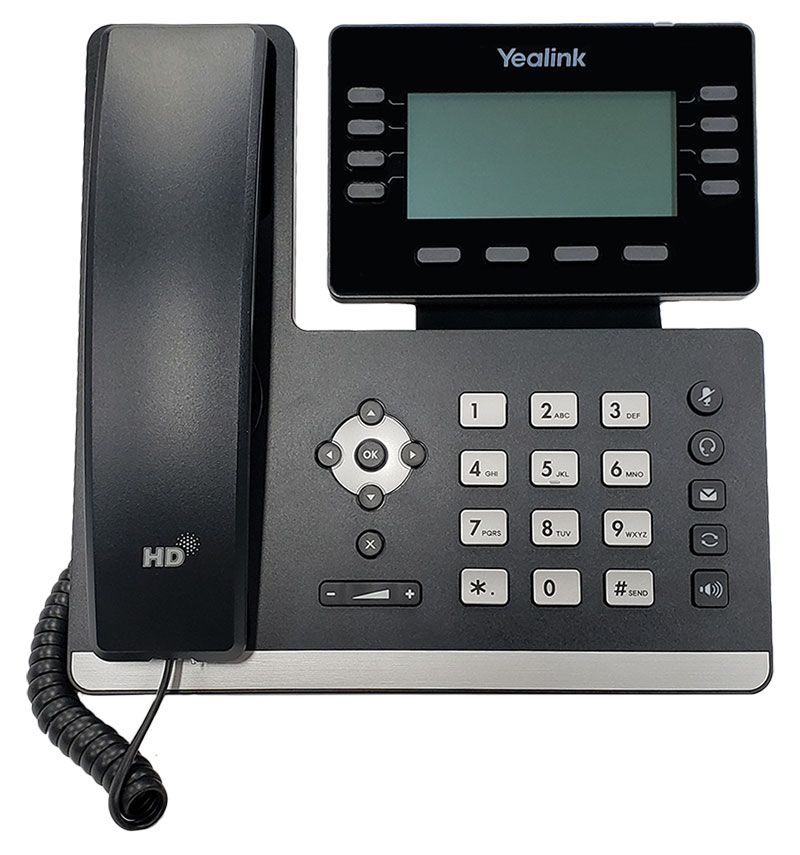 Yealink T53W IP Phone, 12 VoIP Accounts. 3.7-Inch Graphical Display - Black (Refurbished)