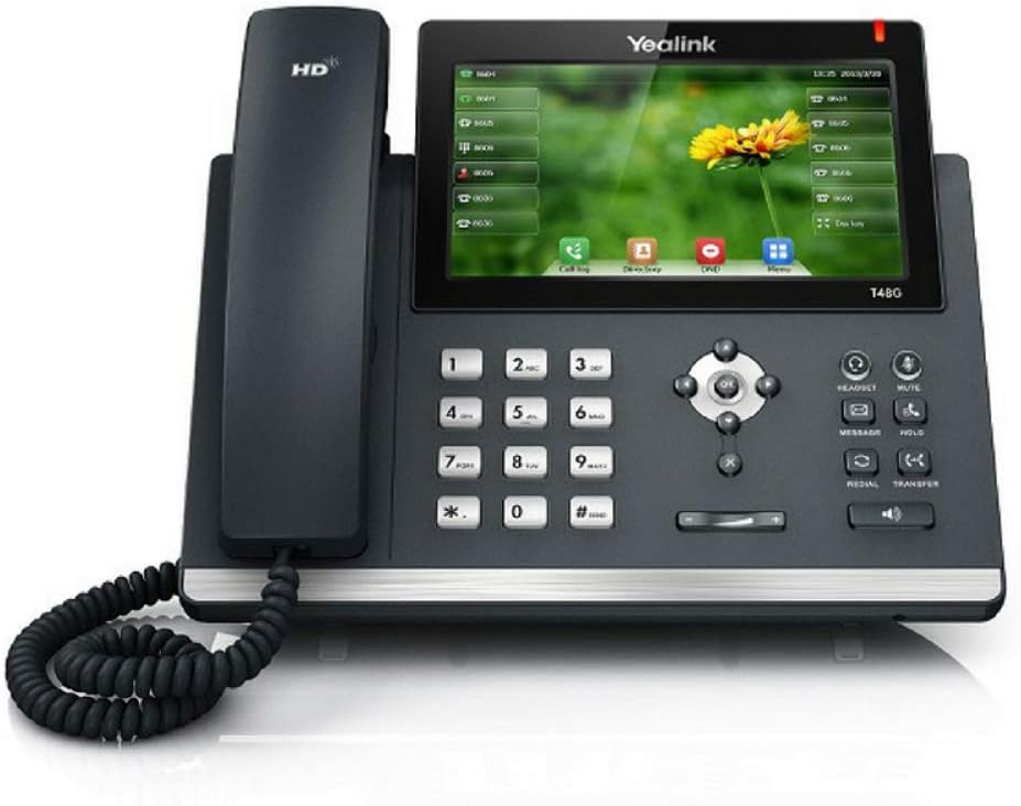 Yealink SIP-T48S IP Phone w/16 Lines & 7-Inch Color Touch Screen Display - Black (Certified Refurbished)