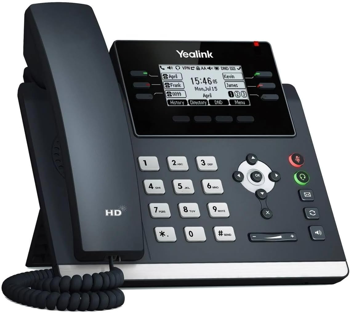Yealink SIP-T42S IP Phone, 2.7-Inch Graphical Display, Verizon Version - Black (Renewed)