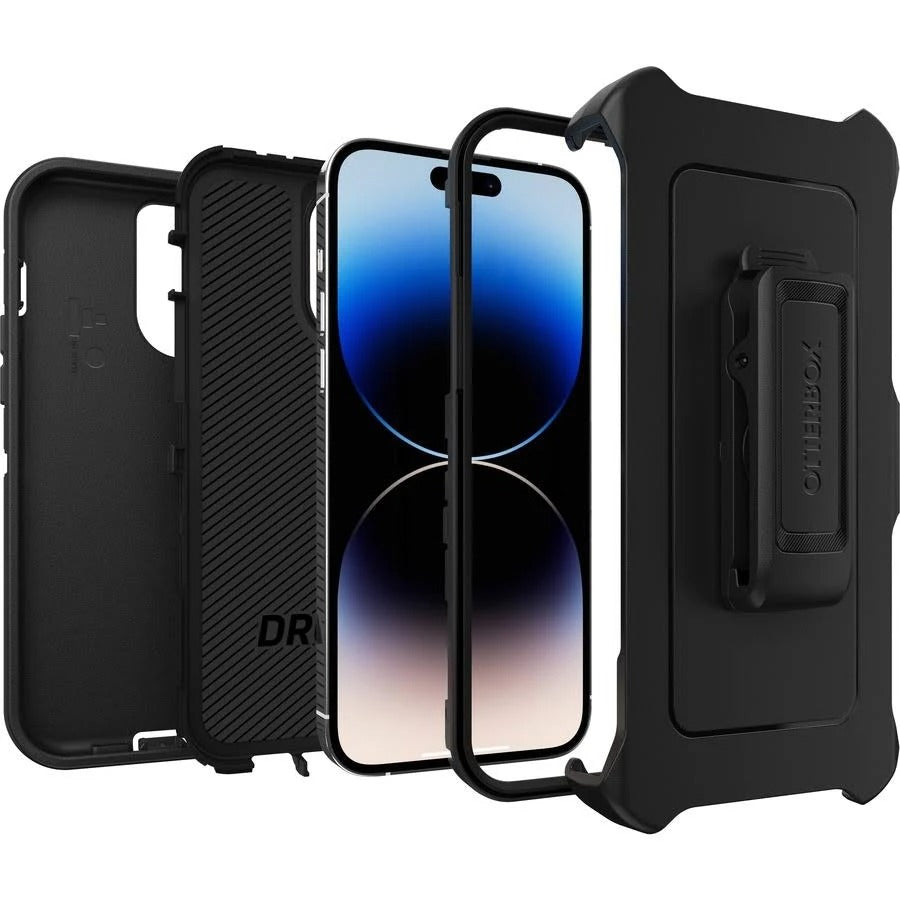 OtterBox DEFENDER SERIES Case & Holster for Apple iPhone 14 Pro - Black (Certified Refurbished)