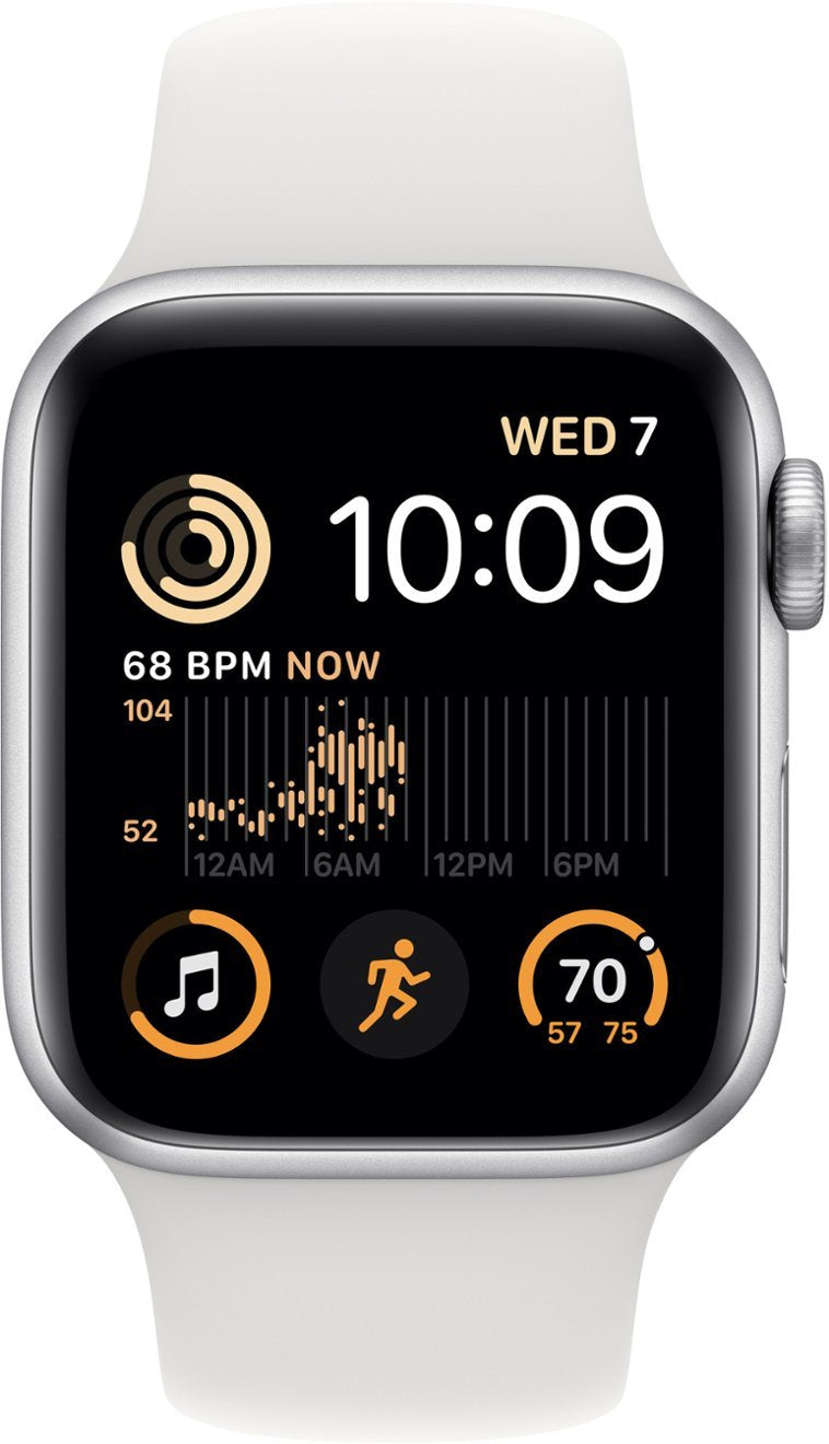 Apple Watch Series SE 2ndGen GPS+LTE 40MM Silver Aluminum Case White Sport Band (Certified Refurbished)