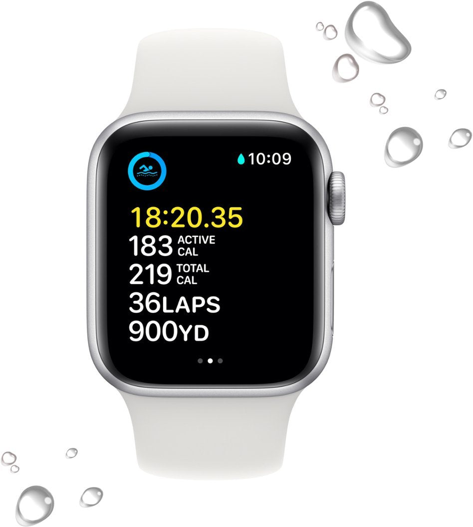 Apple Watch Series SE 2ndGen GPS+LTE 40MM Silver Aluminum Case White Sport Band (Certified Refurbished)