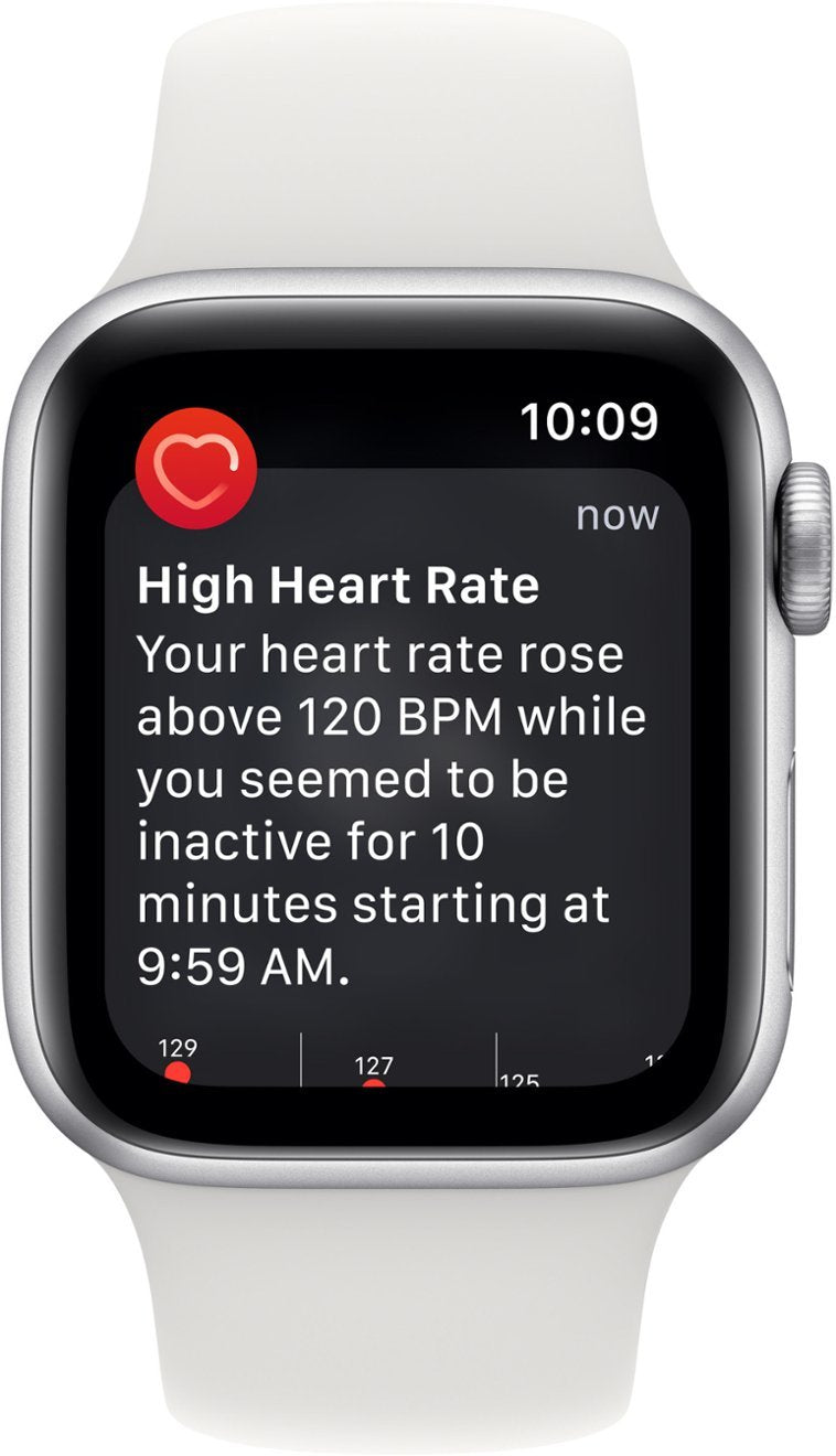 Apple Watch Series SE 2ndGen GPS+LTE 40MM Silver Aluminum Case White Sport Band (Certified Refurbished)