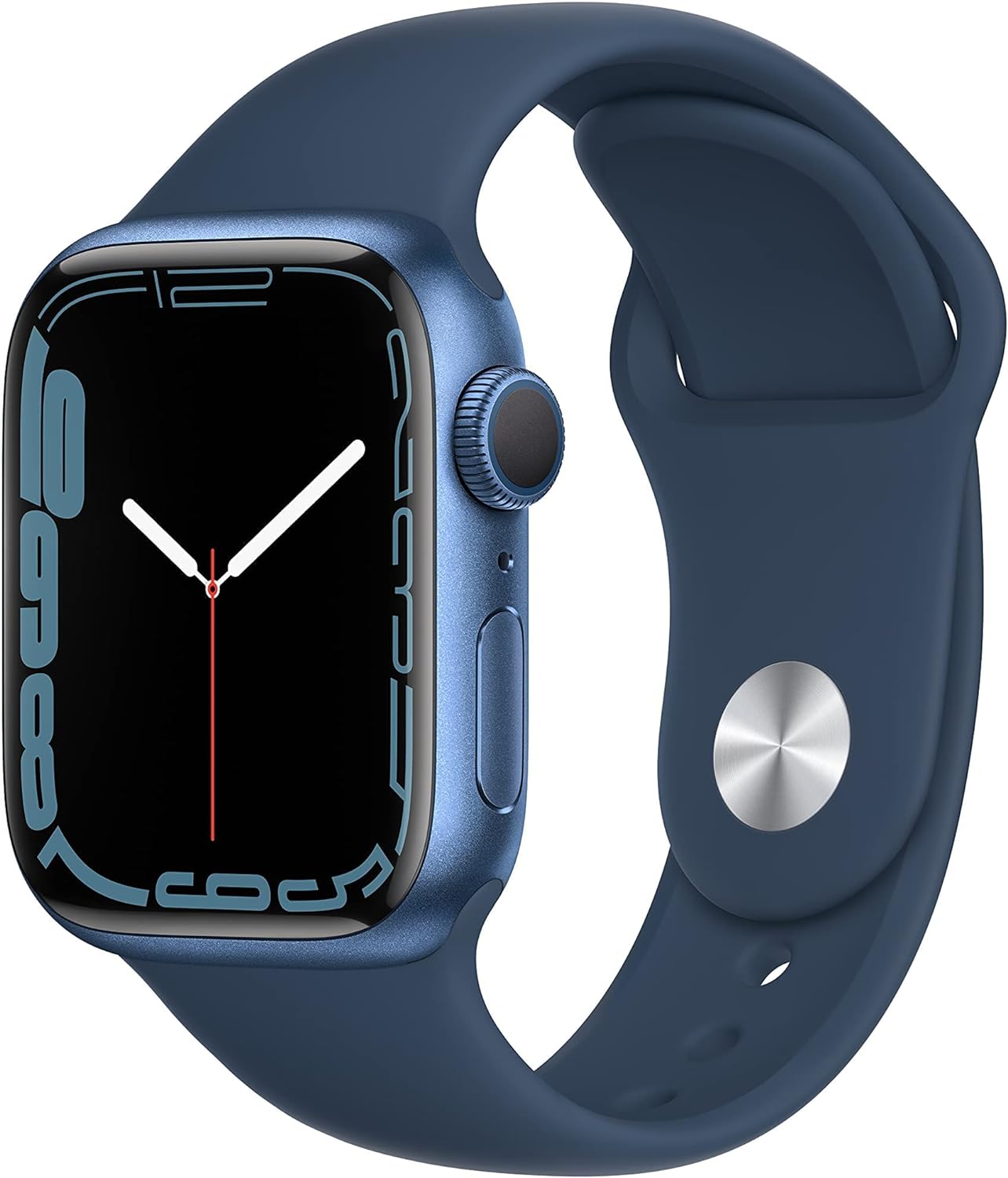 Apple Watch Series 7 (GPS, 41mm) Blue Aluminum Case & Abyss Blue Sport Band (Renewed)