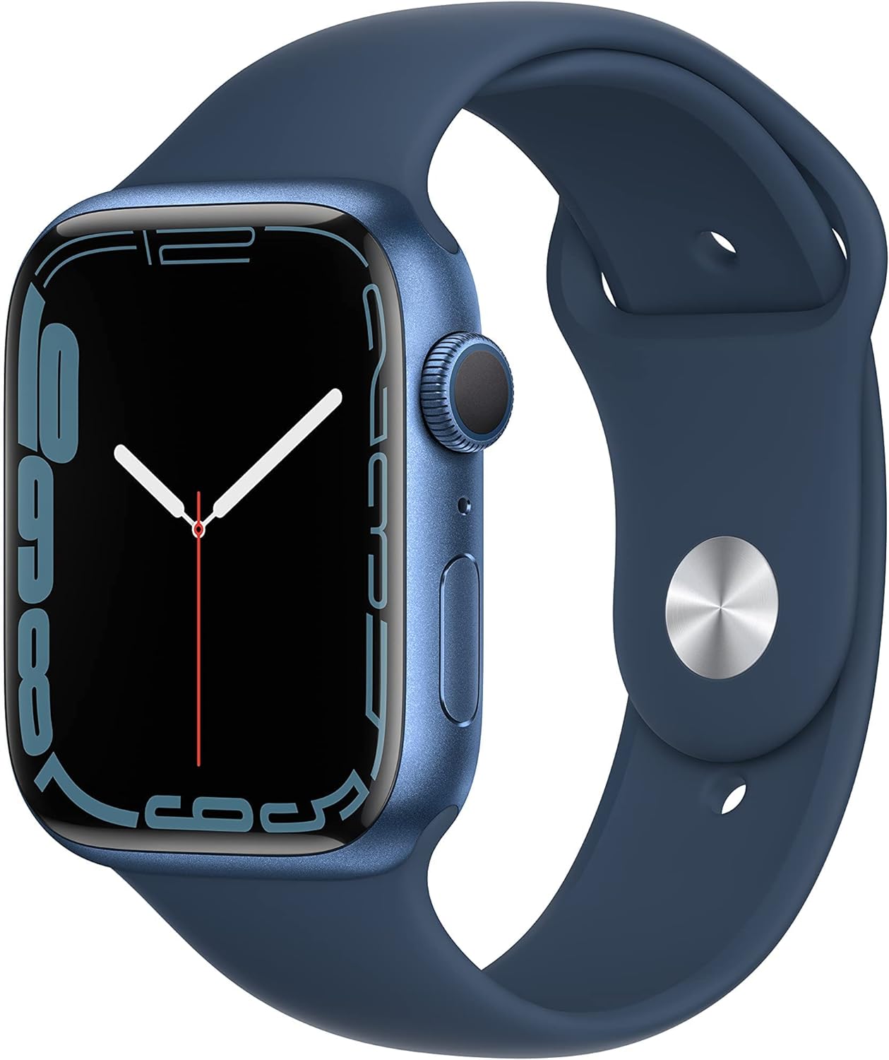 Apple Watch Series 7 (GPS) 45MM Blue Aluminum Case & Abyss Blue Sport Band (Renewed)