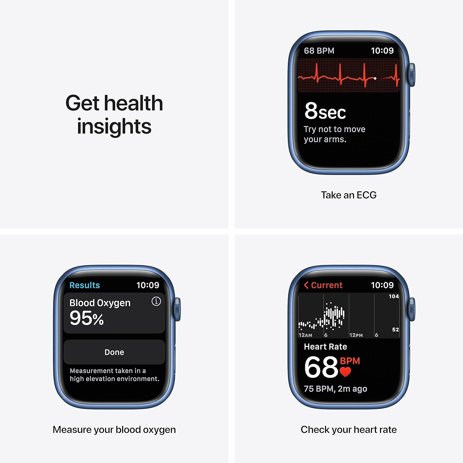 Apple Watch Series 7 (GPS) 45MM Blue Aluminum Case & Abyss Blue Sport Band (Renewed)