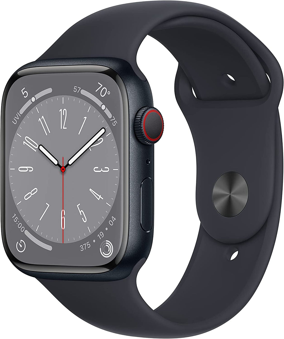 Apple Watch Series 8 (2022) GPS + Cellular w/45mm Midnight Aluminum Case Midnight Sport Band (Refurbished)