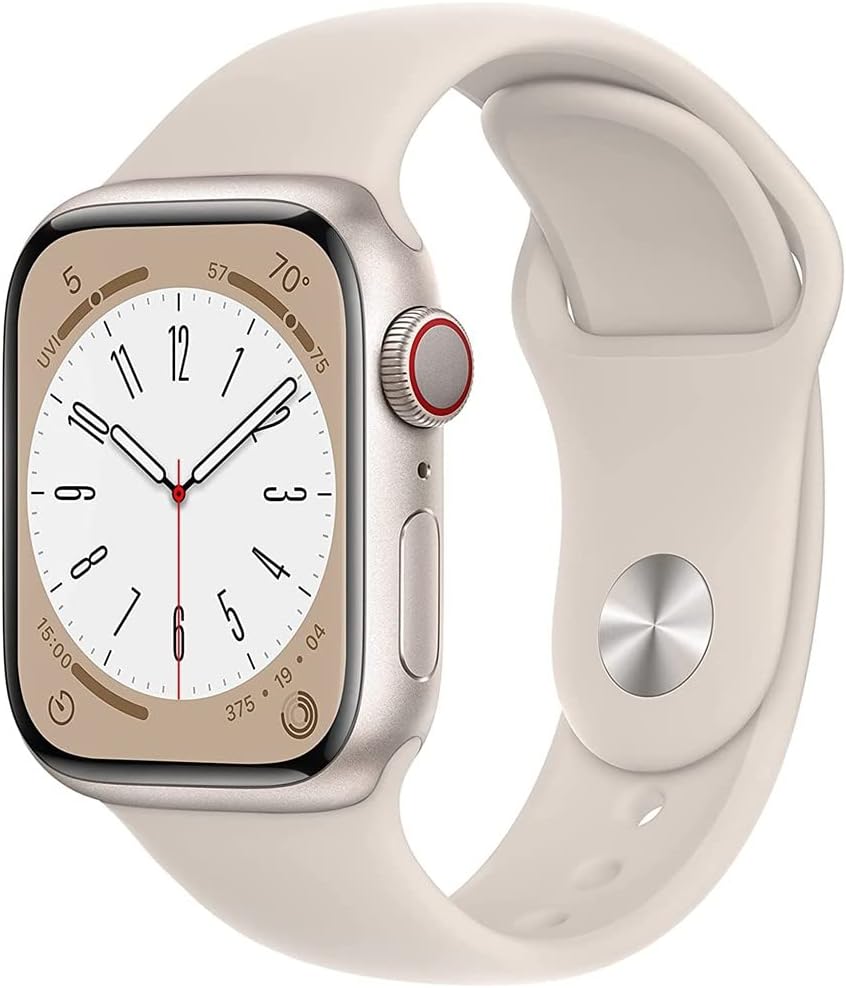 Apple Watch Series 8 GPS + LTE 45MM Starlight Aluminum Case Starlight Sport Band (Refurbished)