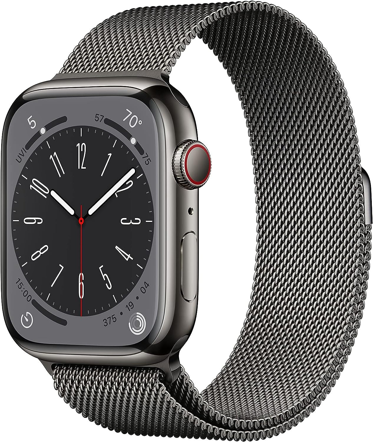 Apple Watch Series 8 (GPS+LTE) 45MM Graphite Stainless Steel Case Milanese Loop (Certified Refurbished)
