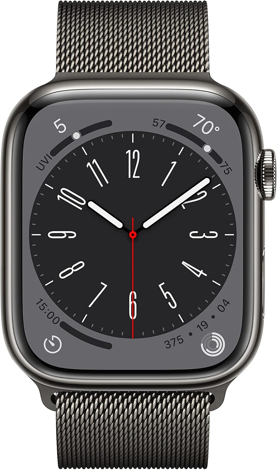 Apple Watch Series 8 (GPS + LTE) 45MM Graphite Stainless Steel Case Milanese Loop (Certified Refurbished)