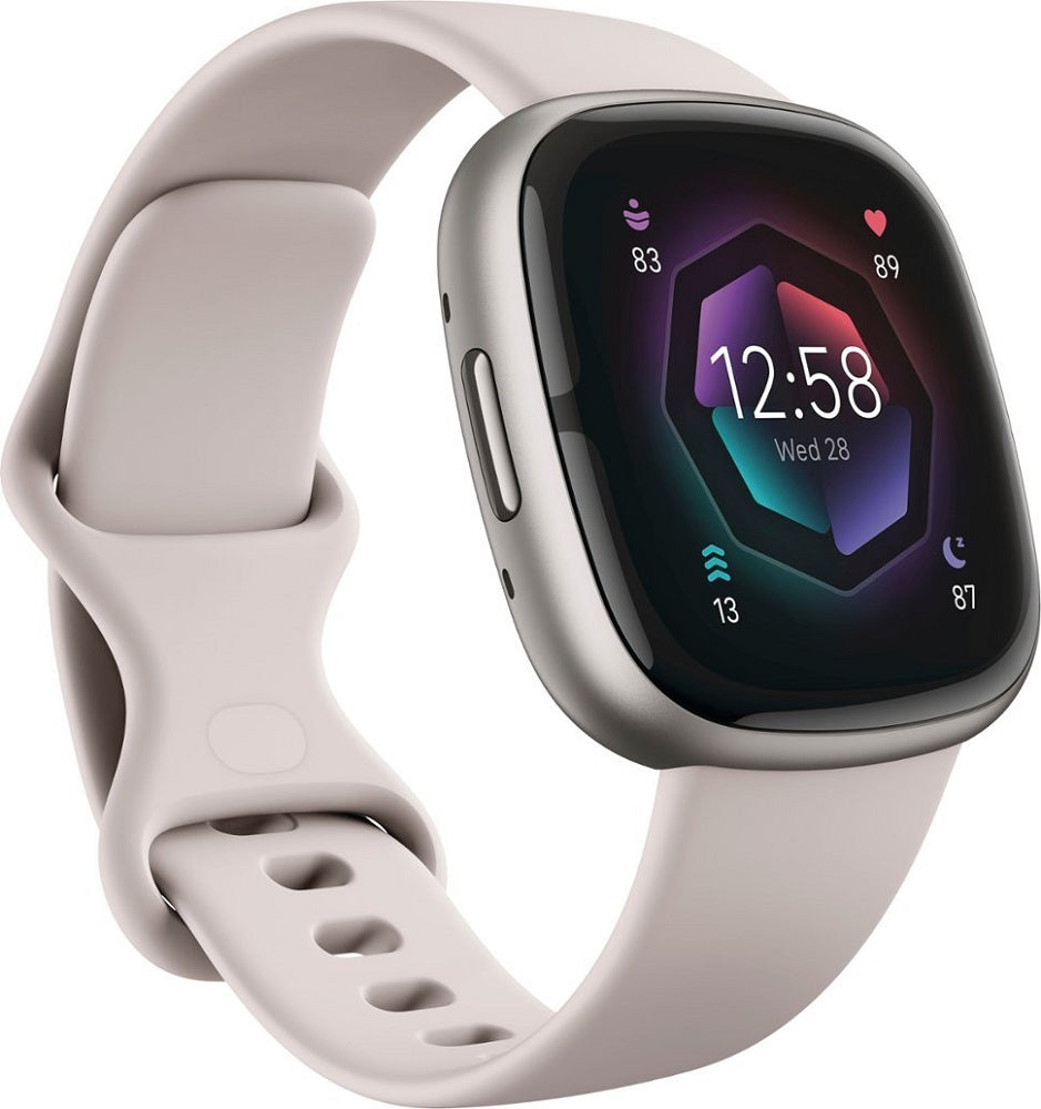 Fitbit Sense 2 Fitness Smartwatch - Lunar White (Renewed)