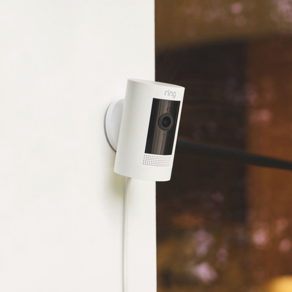 Ring Stick Up Indoor/Outdoor 1080p Wi-Fi WIRED Security Camera - White (Certified Refurbished)