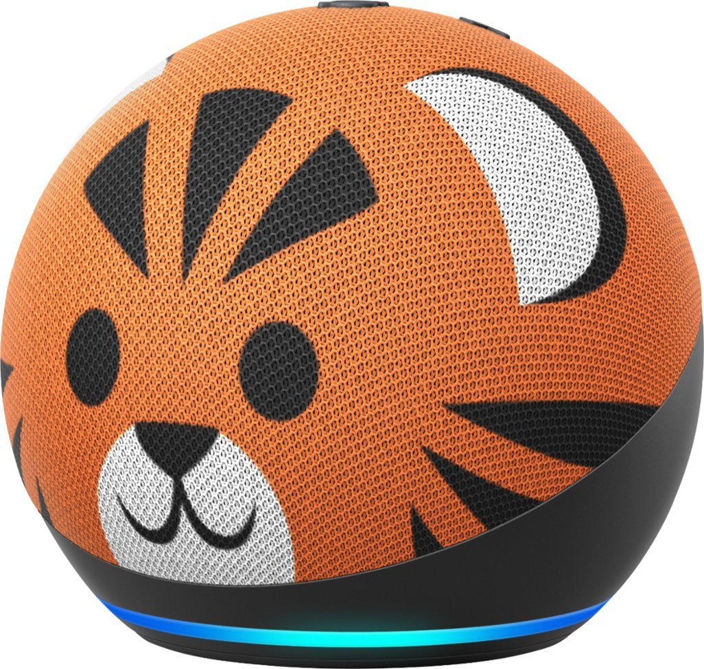 Amazon Echo Dot (4th Gen) Kids Edition Smart Speaker - Tiger (Certified Refurbished)