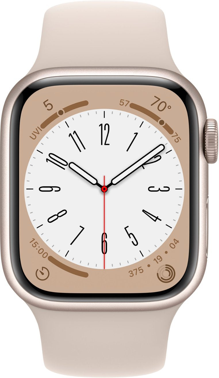 Apple Watch Series 8 (GPS + LTE) 41mm Starlight Aluminum Case & Starlight Sport Band (Renewed)