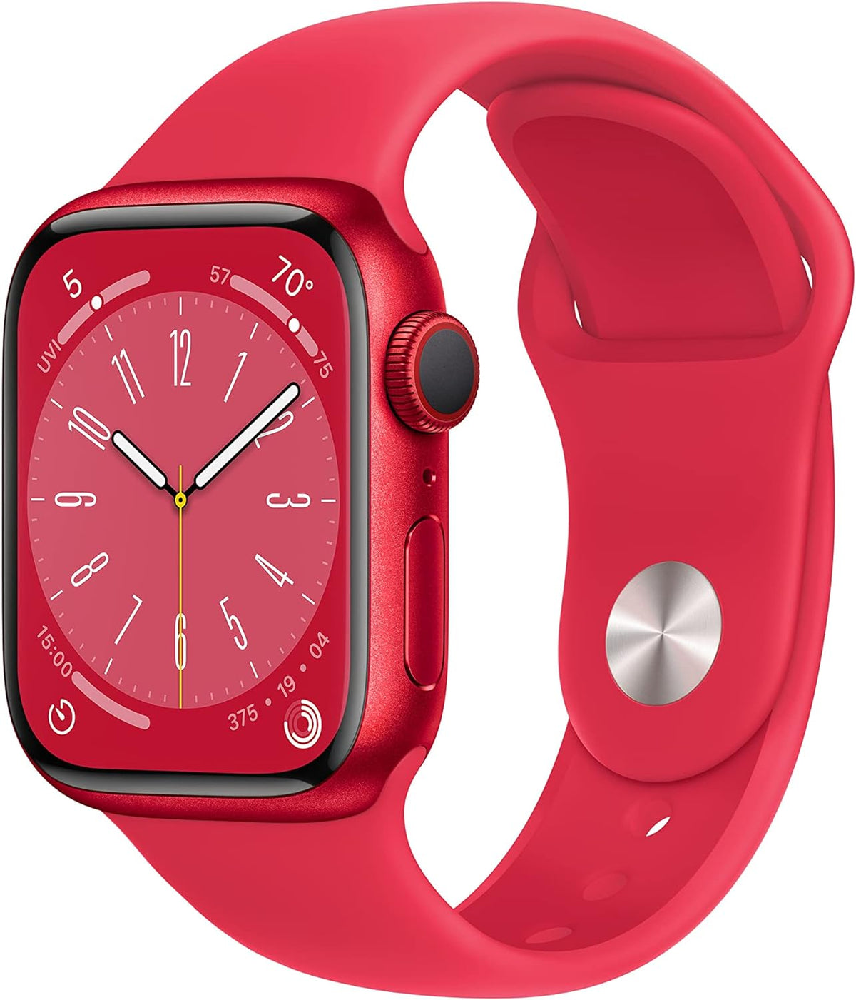 Apple Watch Series 8 (GPS + LTE) - 41MM Red Aluminum Case Red Sport Band (Renewed)