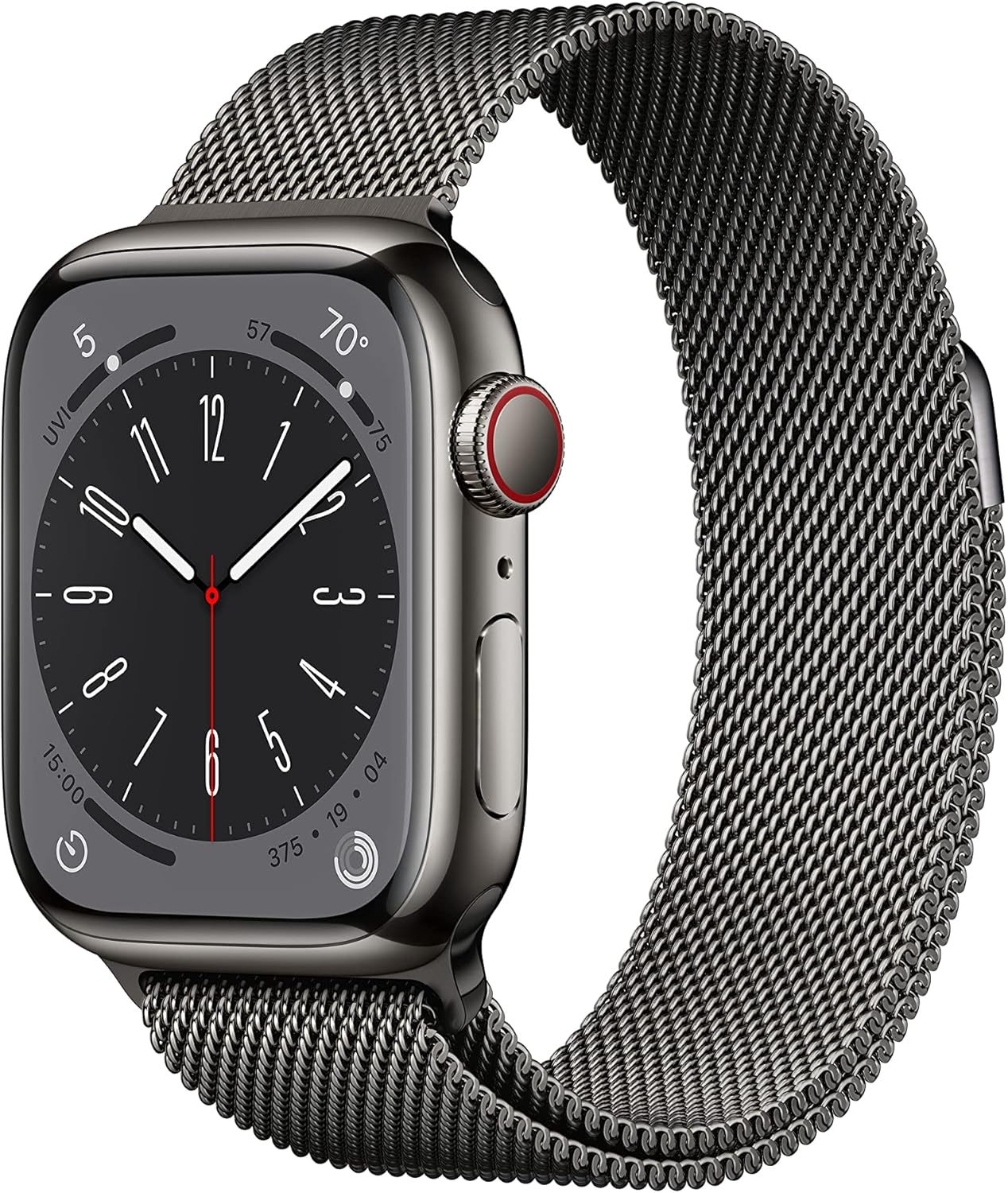 Apple Watch Series 8 (GPS+LTE) 41MM Graphite Stainless Steel Case & Milanese Loop (Certified Refurbished)