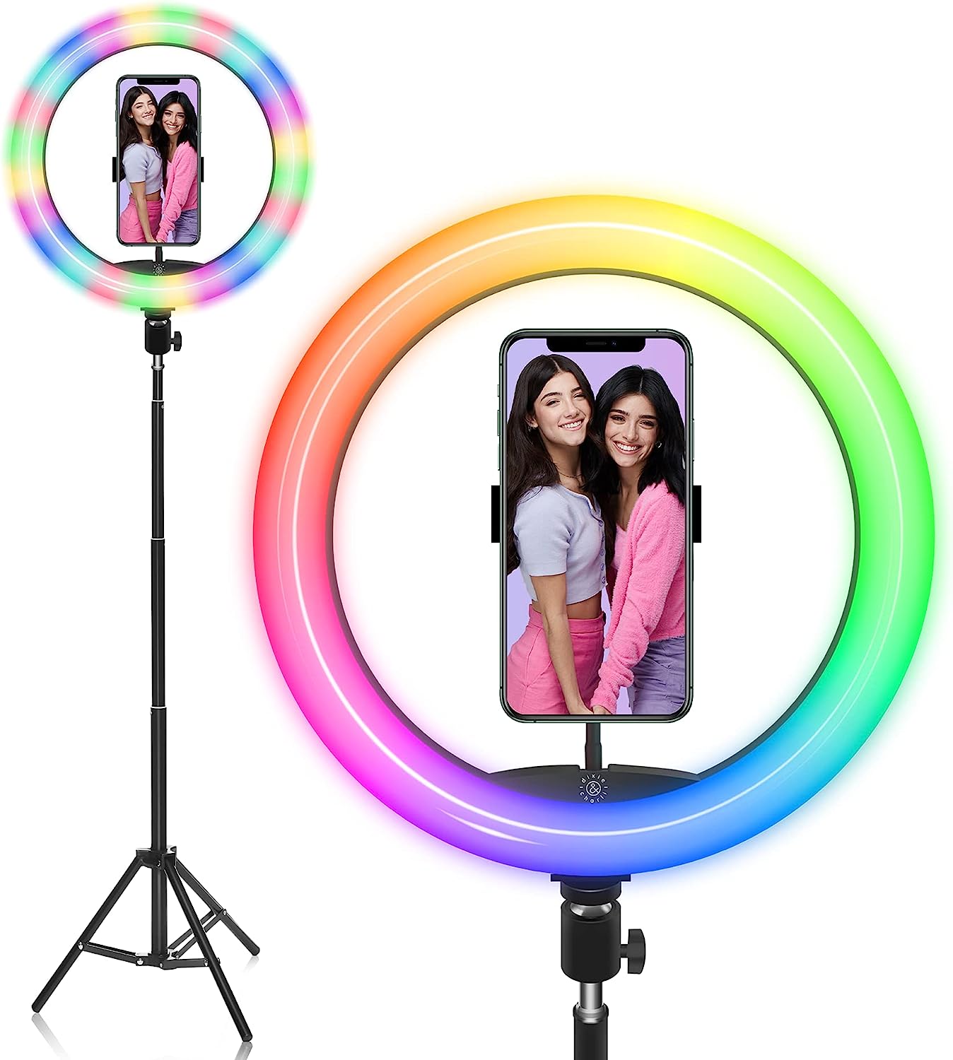 Dixie & Charli 12" LED Ring Light Floor Stand, Phone Holder & Wireless Remote (Certified Refurbished)