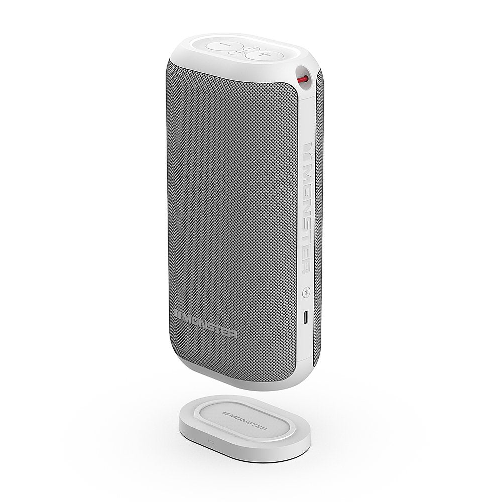 Monster DNA MAX Portable Bluetooth Speaker with Qi Wireless Charging - White (Renewed)