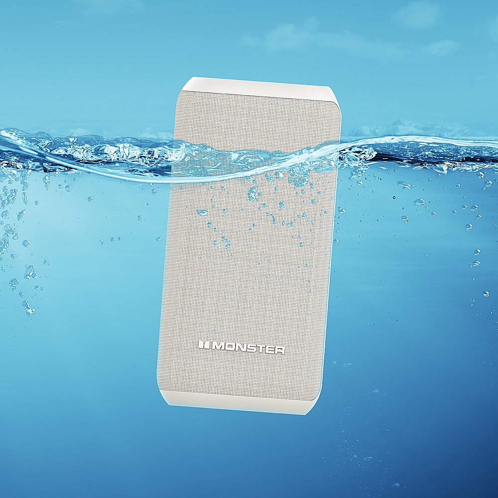 Monster DNA MAX Portable Bluetooth Speaker with Qi Wireless Charging - White (Renewed)