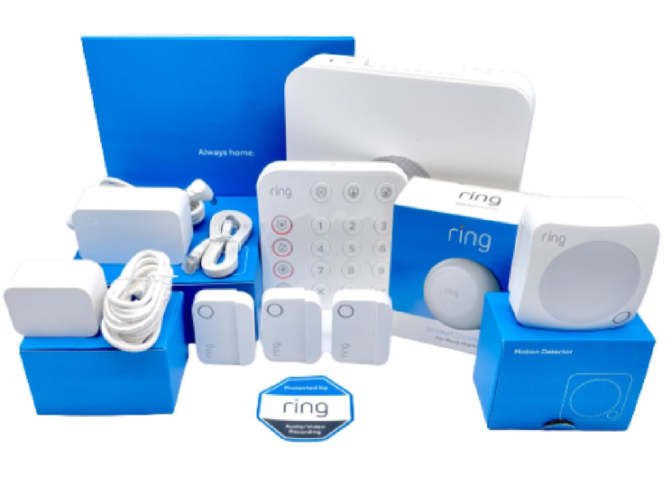 Ring Alarm Security 7-piece Kit with Verizon LTE - White (Refurbished)