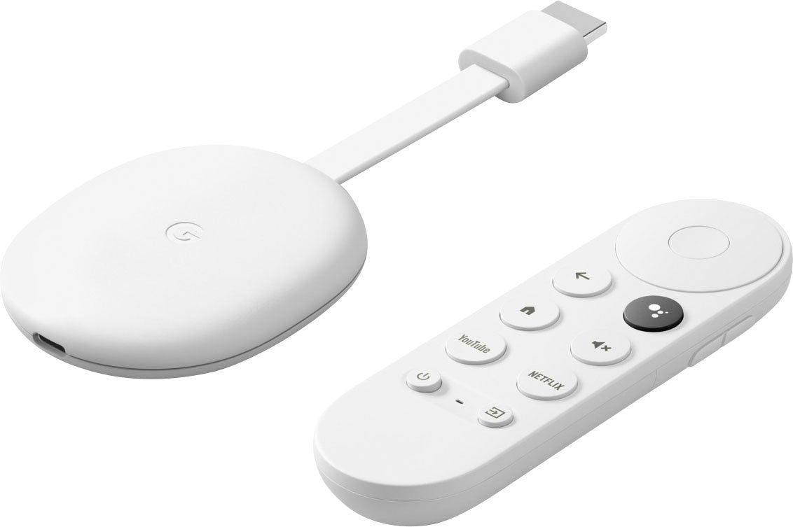 Chromecast with Google TV (HD) - Streaming Stick - Snow (Renewed)