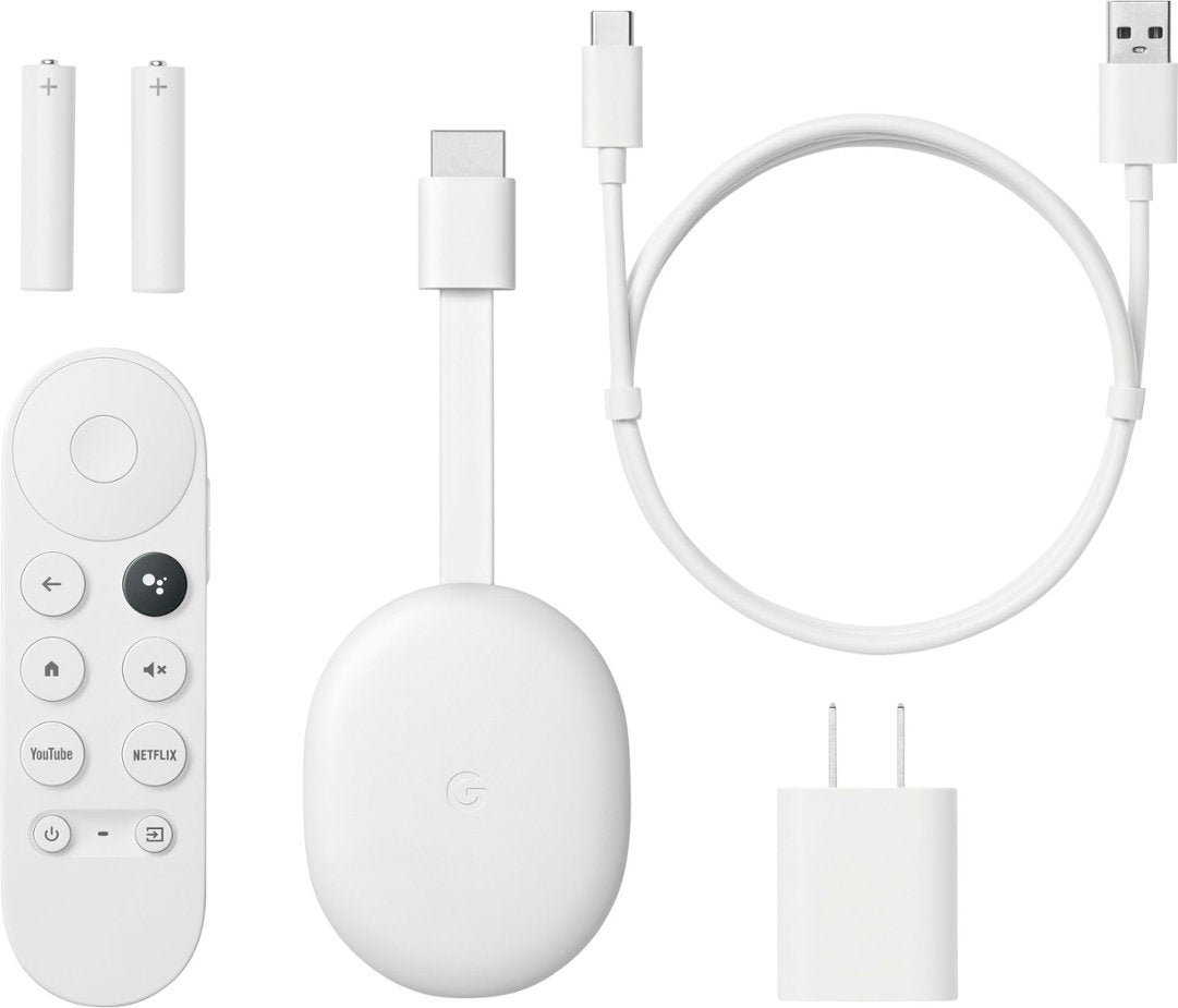 Chromecast with Google TV (HD) - Streaming Stick - Snow (Certified Refurbished)