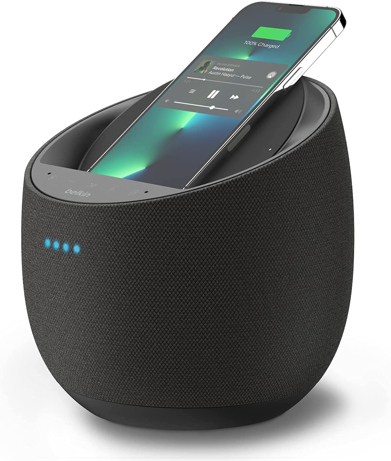 Belkin SoundForm Elite Hi-Fi Smart Speaker + Wireless Charger - Black (New)