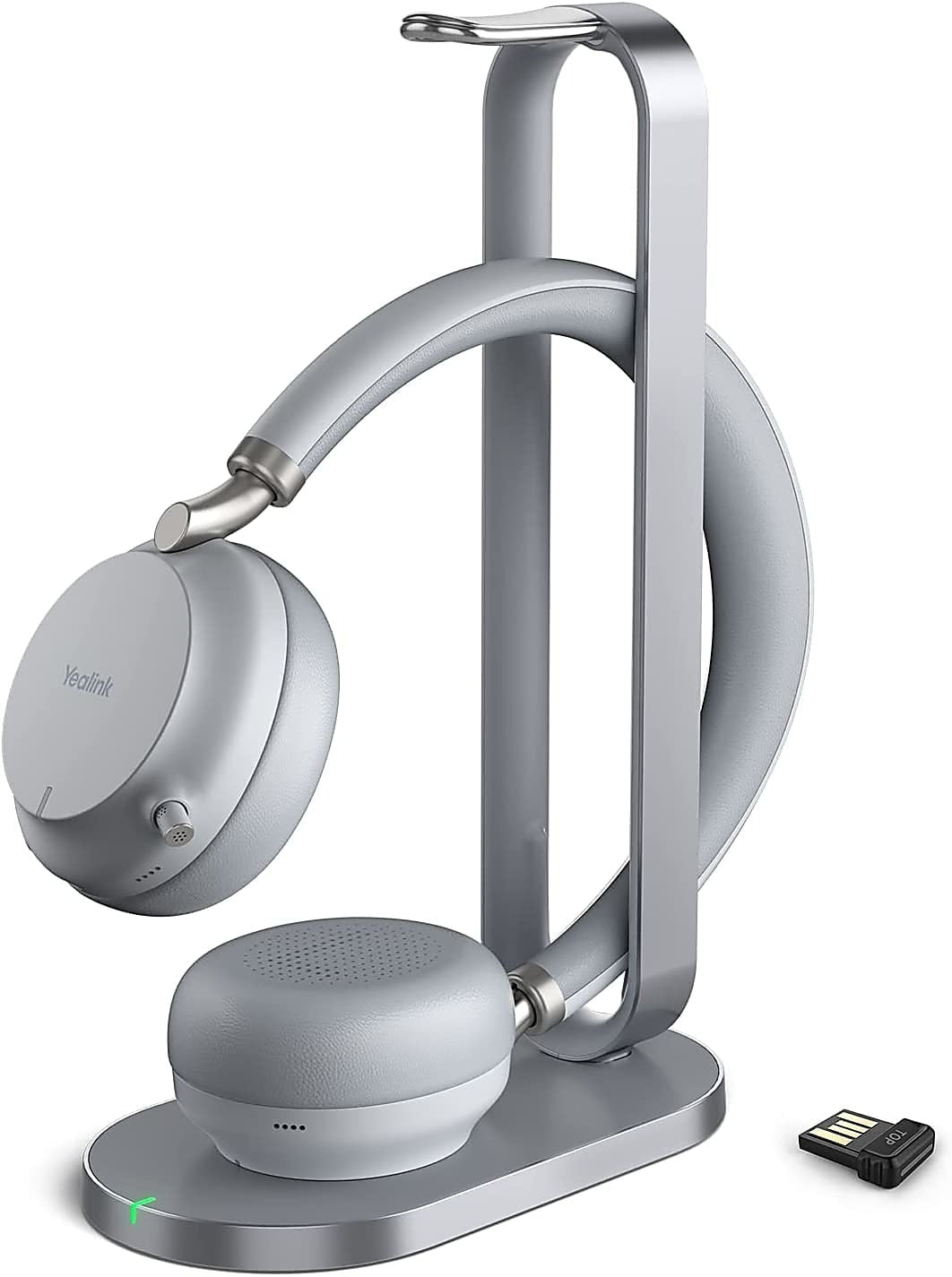 Yealink BH76 Bluetooth Headset with Charging Stand - Light Gray (Renewed)