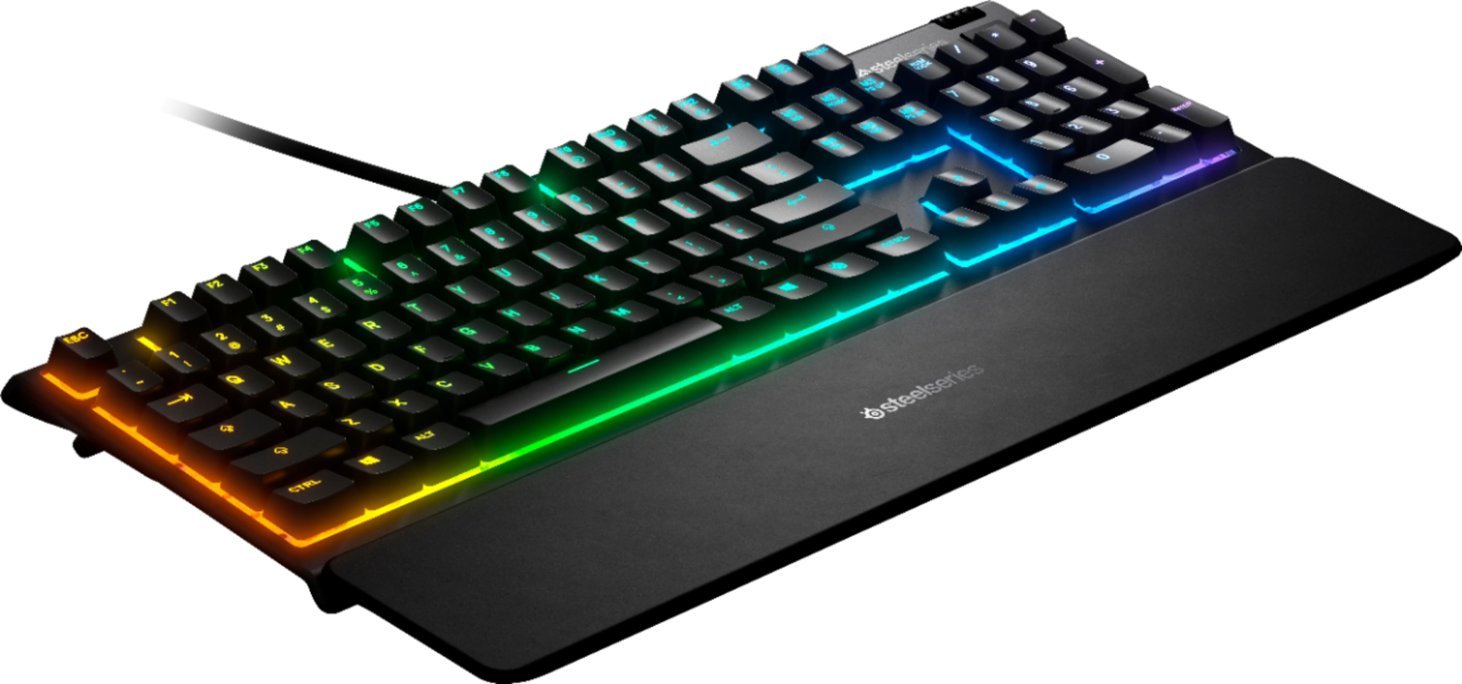 SteelSeries Apex 3 Full Size Wired IP32 Water Resistant Gaming Keyboard - Black (Certified Refurbished)