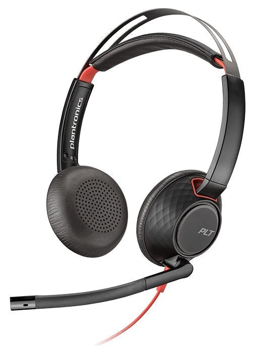 Plantronics Blackwire 5220 USB-A Wired Computer Headset with Boom Mic - Black (Certified Refurbished)