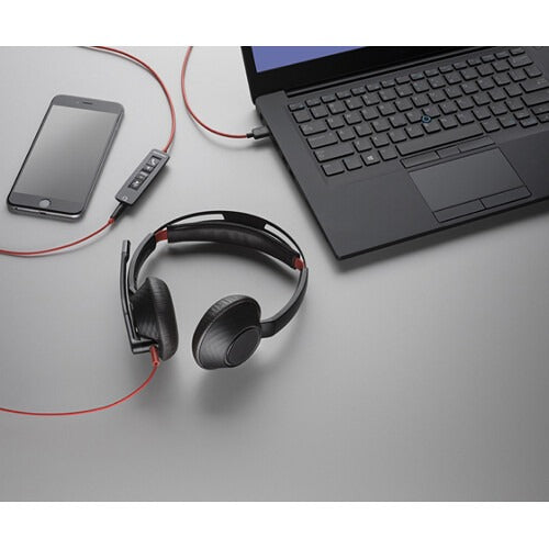 Plantronics Blackwire 5220 USB-A Wired Computer Headset with Boom Mic - Black (Certified Refurbished)