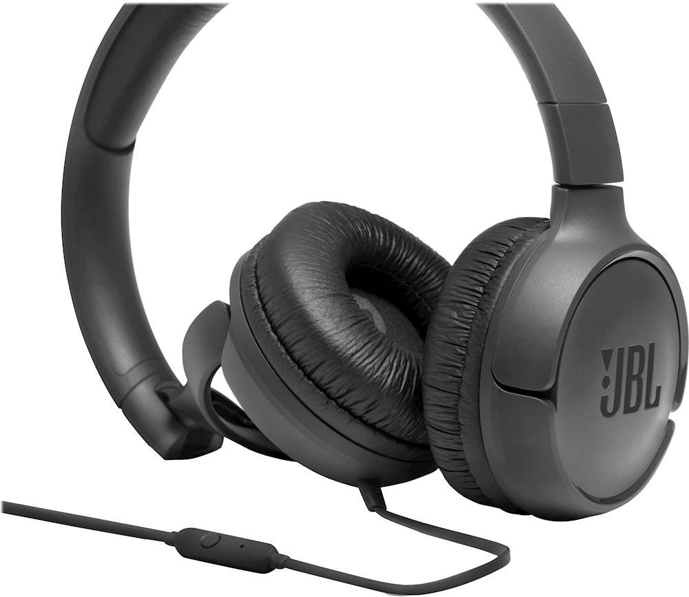 JBL TUNE 500 Wired On-Ear Headphones with One-Button Remote/Mic - Black (Certified Refurbished)