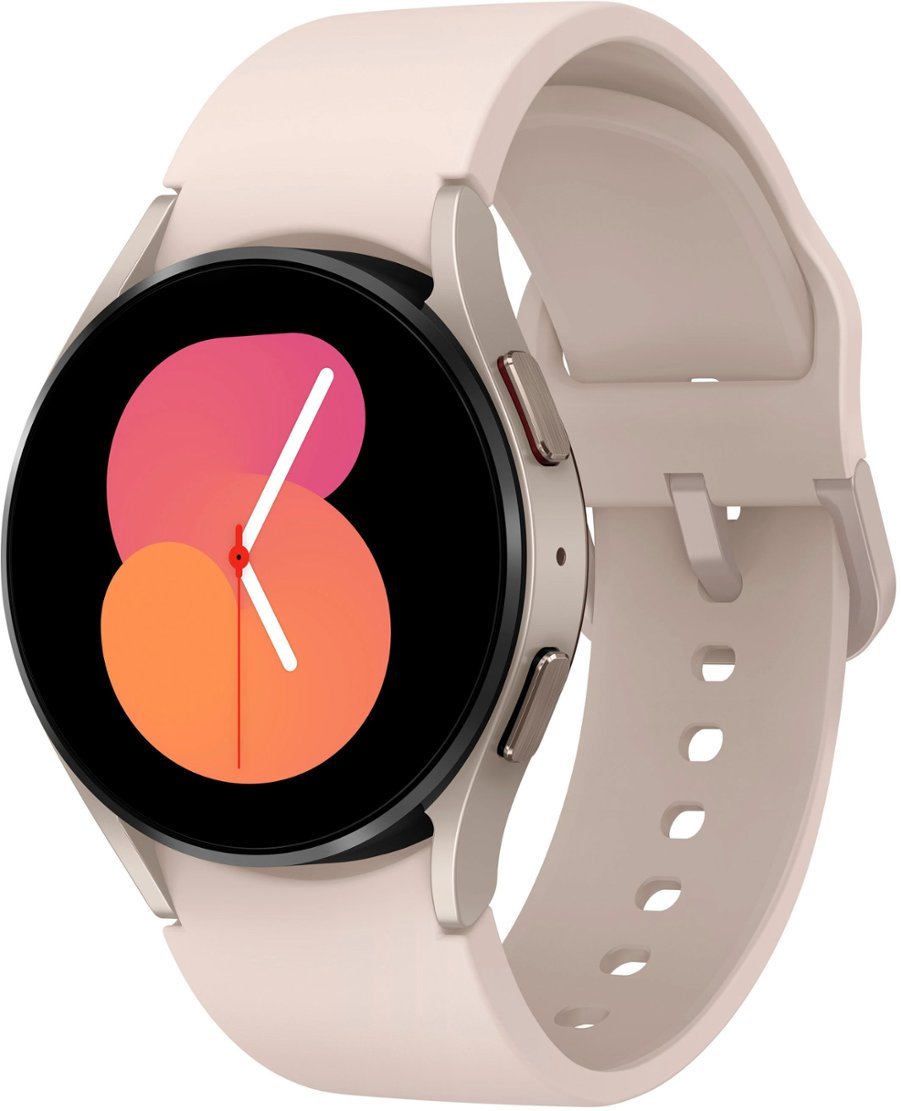 Samsung Galaxy Watch 5 (Wi-Fi + LTE) - 40mm Pink Gold Case & Pink Rubber Band (Renewed)