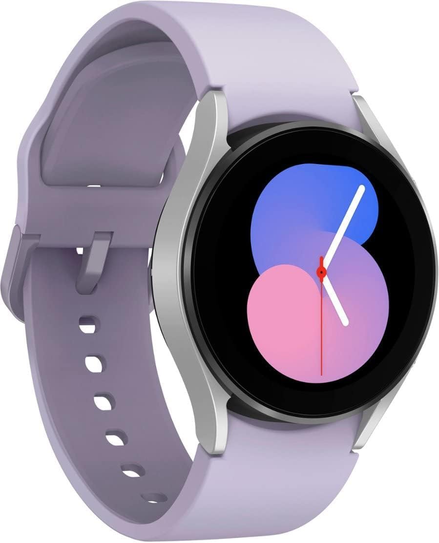 Samsung Galaxy Watch 5 40mm (Bluetooth) Silver Purple Rubber Band (Renewed)