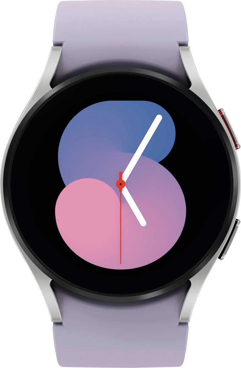 Samsung Galaxy Watch5 40mm LTE Smartwatch Silver Bezel with Purple Band (Renewed)