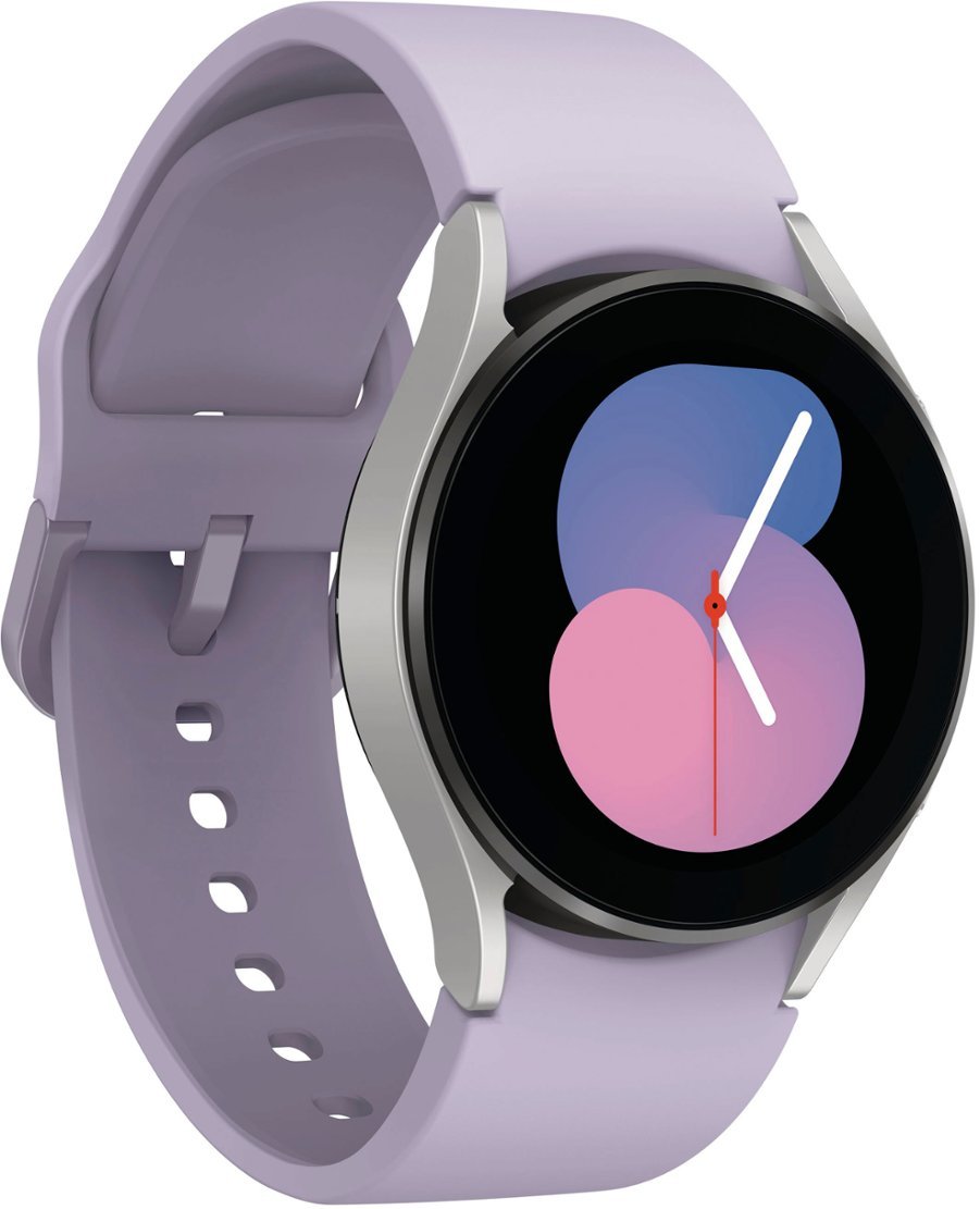 Samsung Galaxy Watch5 40mm LTE Smartwatch Silver Bezel with Purple Band (Renewed)