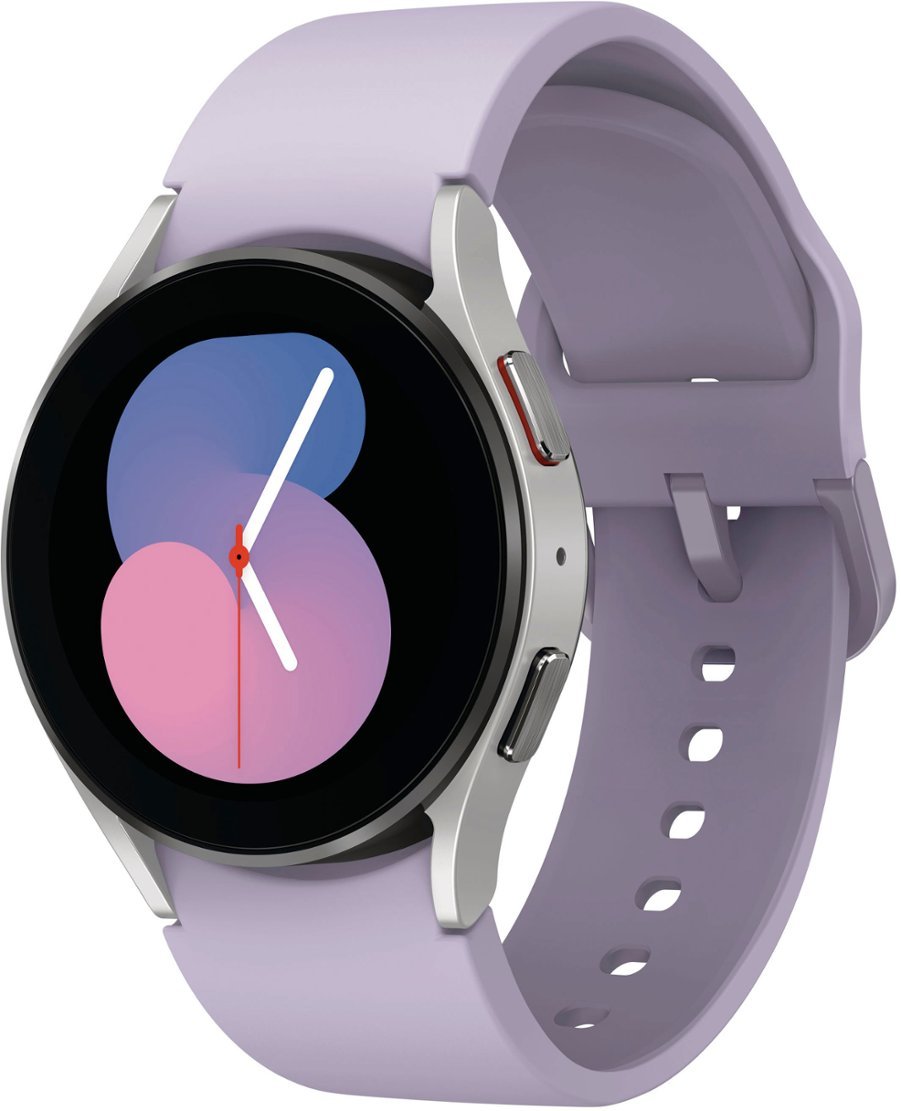 Samsung Galaxy Watch5 40mm LTE Smartwatch Silver Bezel with Purple Band (Renewed)