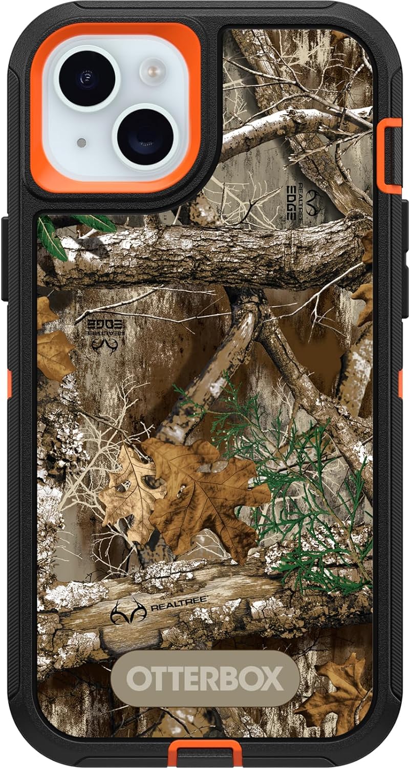 OtterBox DEFENDER SERIES Case for Apple iPhone 15 Plus - Realtree Blaze Edge (Camo Graphic)