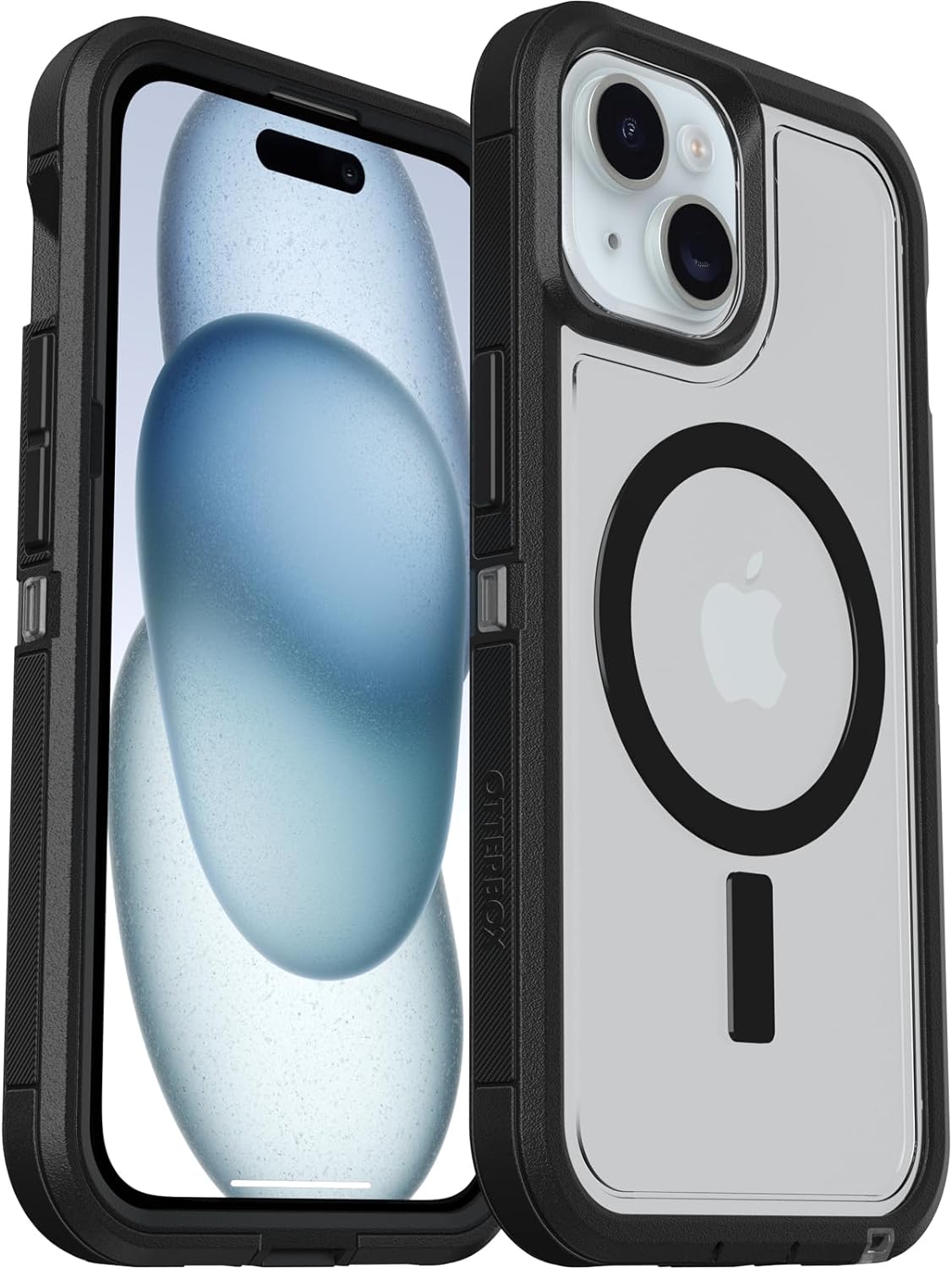 OtterBox iPhone 15 Pro Defender Series XT Case with MagSafe, Screenless, Rugged - Non-Retail Packaging - Clear/Black