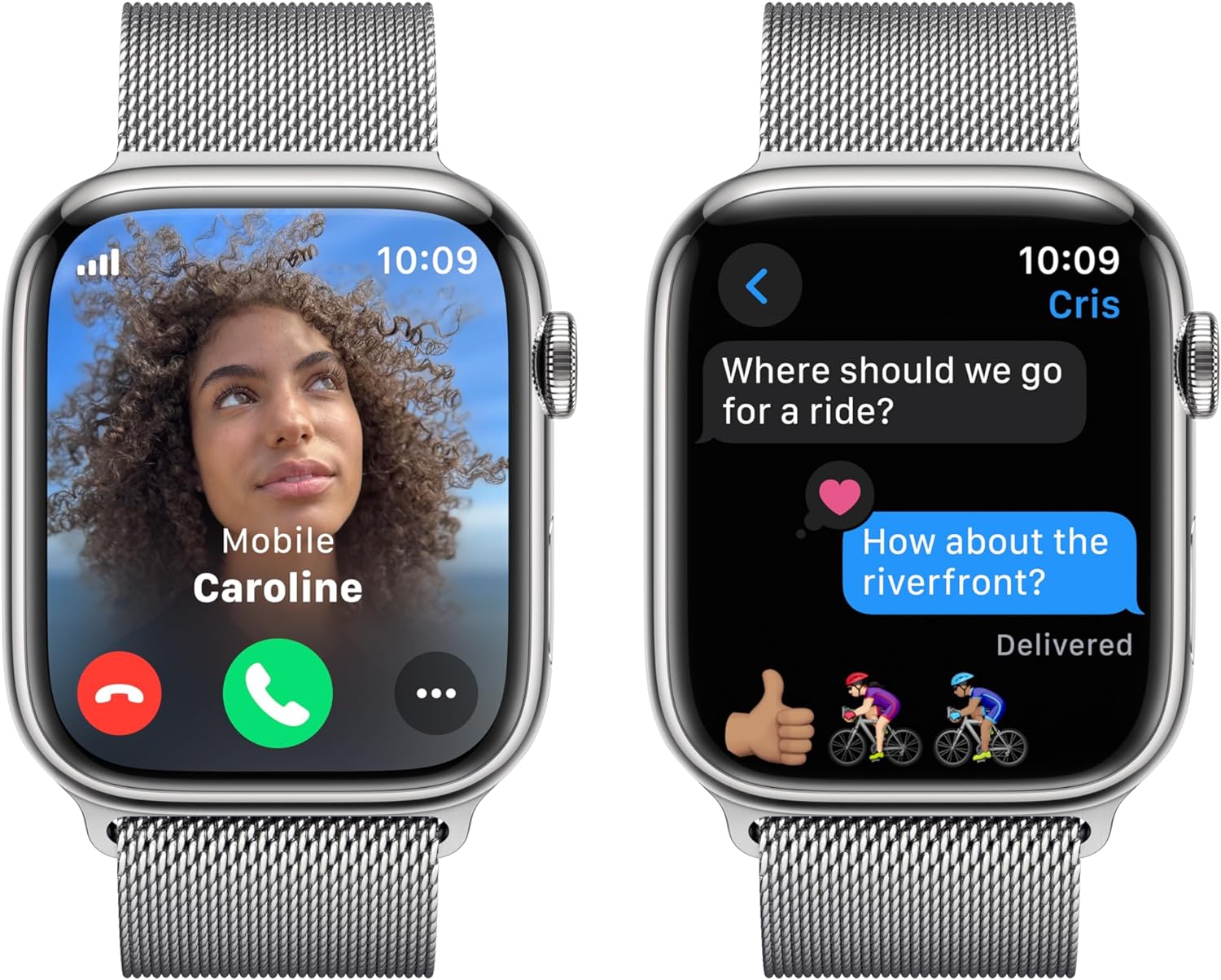 Apple Watch Series 9 (GPS + LTE) 45MM Silver Stainless Steel Case Silver Milanese Loop (Refurbished)
