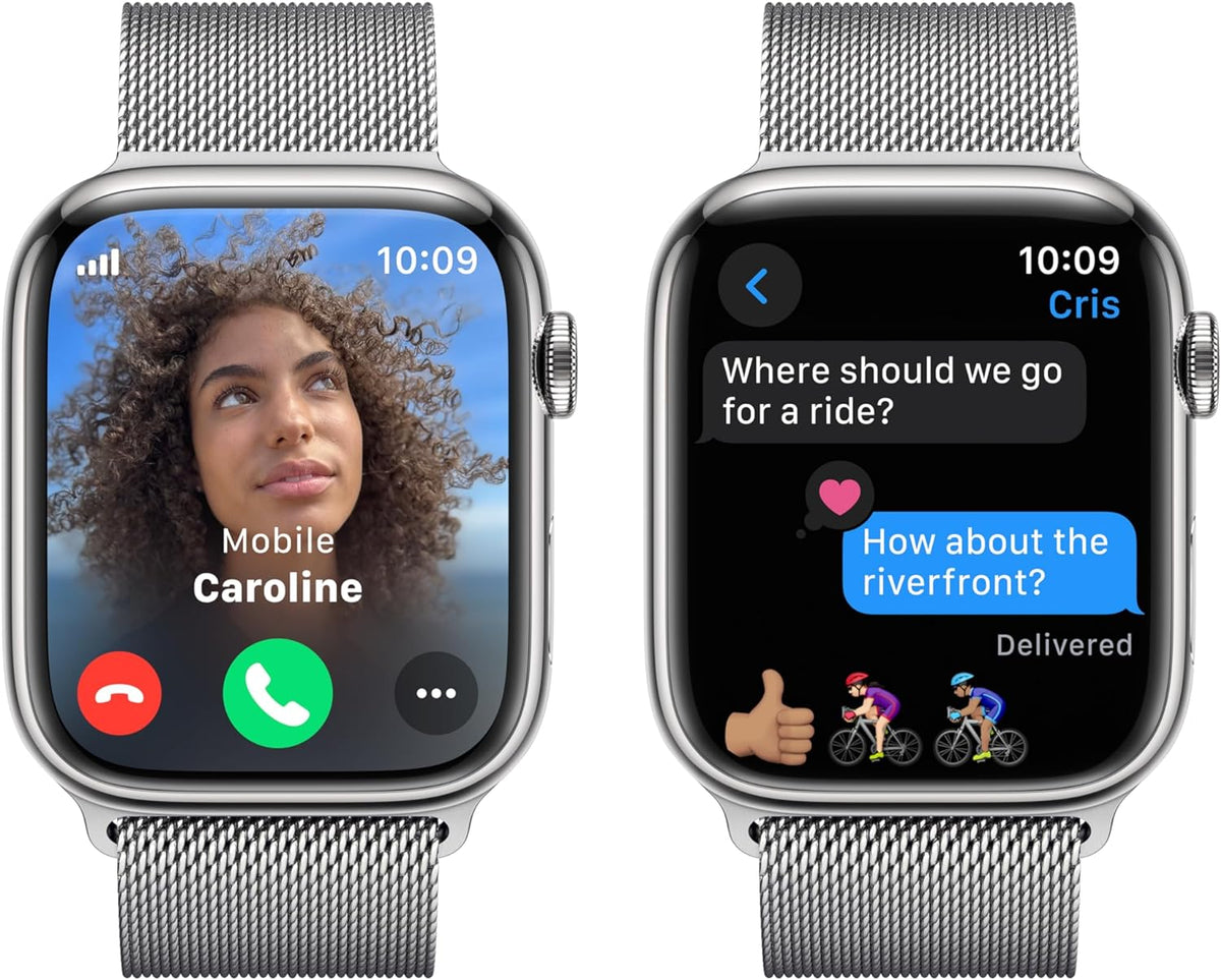 Apple Watch Series 9 (GPS + LTE) 45MM Silver Stainless Steel Case Silver Milanese Loop (Pre-Owned)