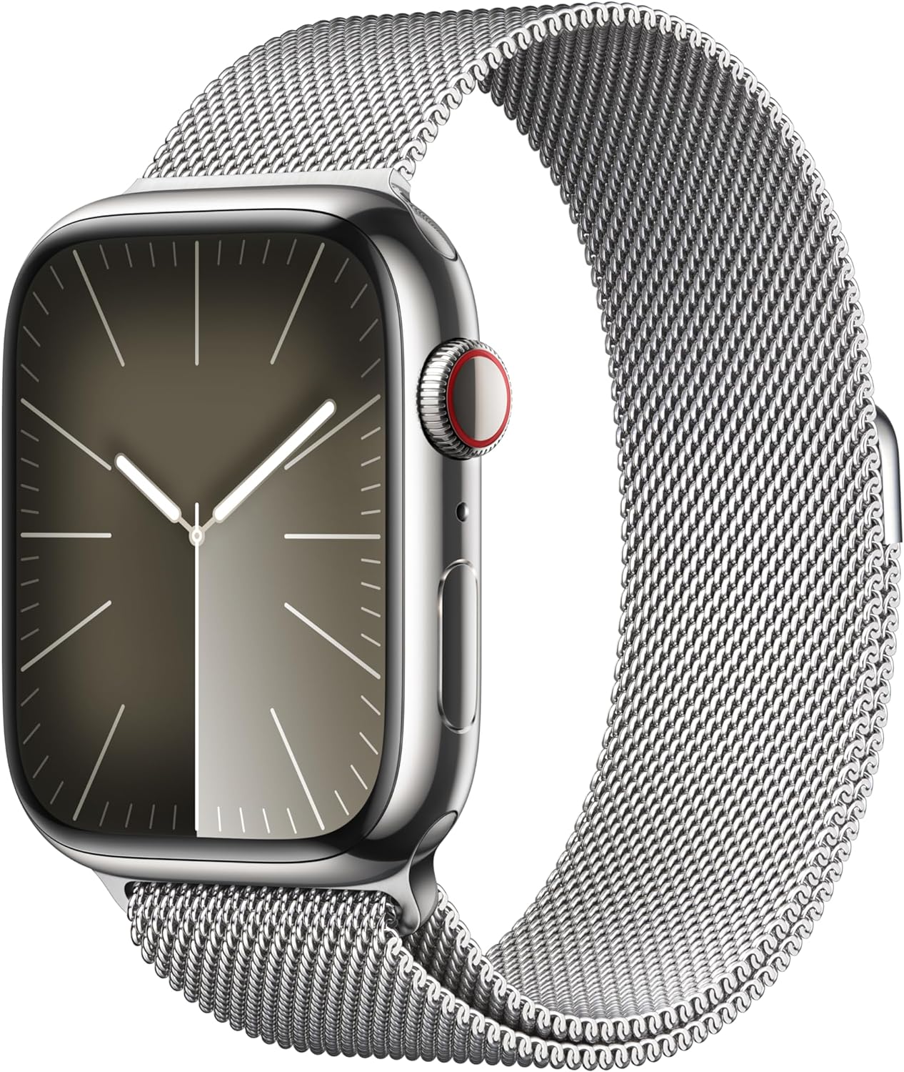 Apple Watch Series 9 (GPS + LTE) 45MM Silver Stainless Steel Case Silver Milanese Loop (Refurbished)