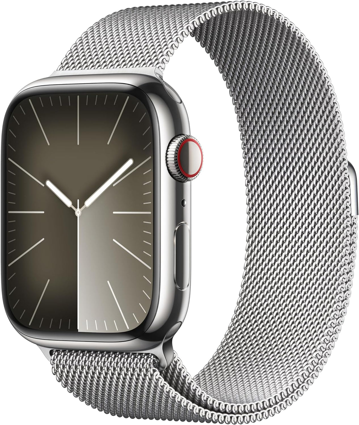 Apple Watch Series 9 (GPS + LTE) 45MM Silver Stainless Steel Case Silver Milanese Loop (Pre-Owned)