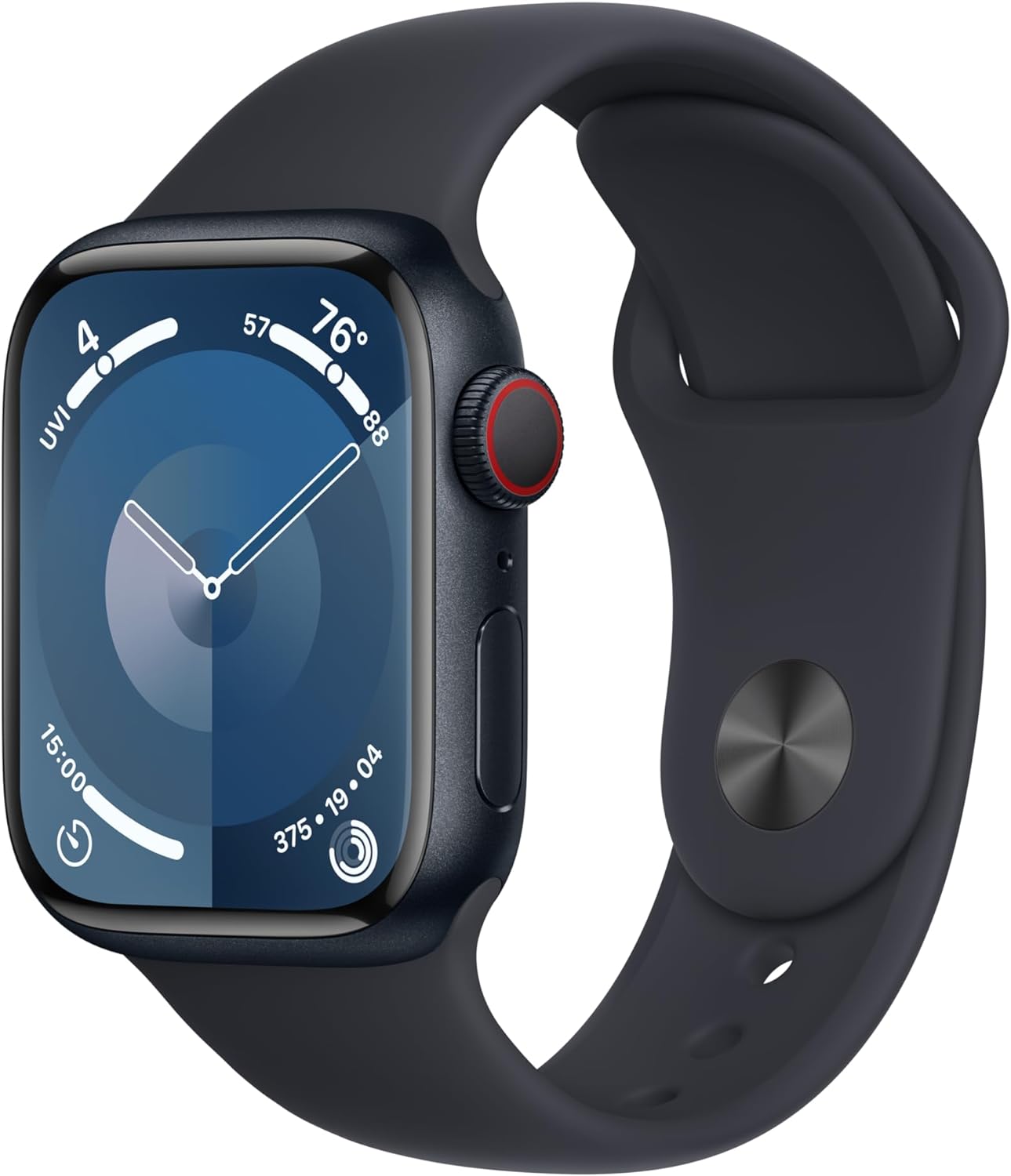 Apple Watch Series 9 (GPS + LTE) 41MM Midnight Aluminum Case Midnight Sport Band (Renewed)