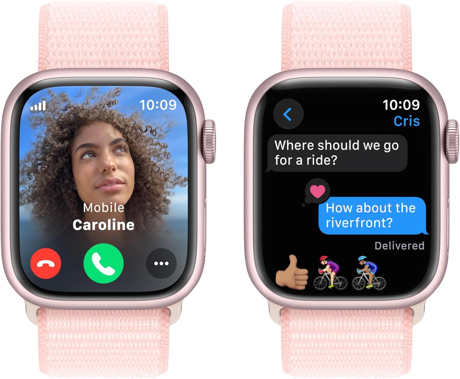 Apple Watch Series 9 (GPS + LTE) 41MM Pink Aluminum Case Light Pink Sport Loop (Pre-Owned)