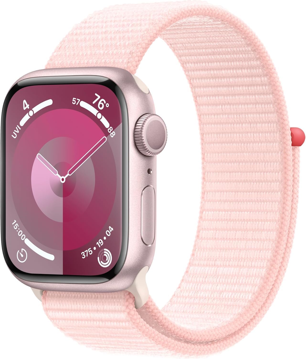 Apple Watch Series 9 (GPS) 41MM Pink Aluminum Case Light Pink Sport Loop (Refurbished)