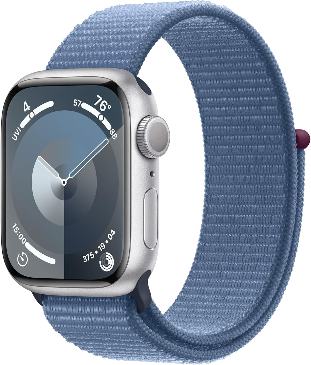 Apple Watch Series 9 (GPS) 41MM Silver Aluminum Case Winter Blue Sport Loop (Renewed)