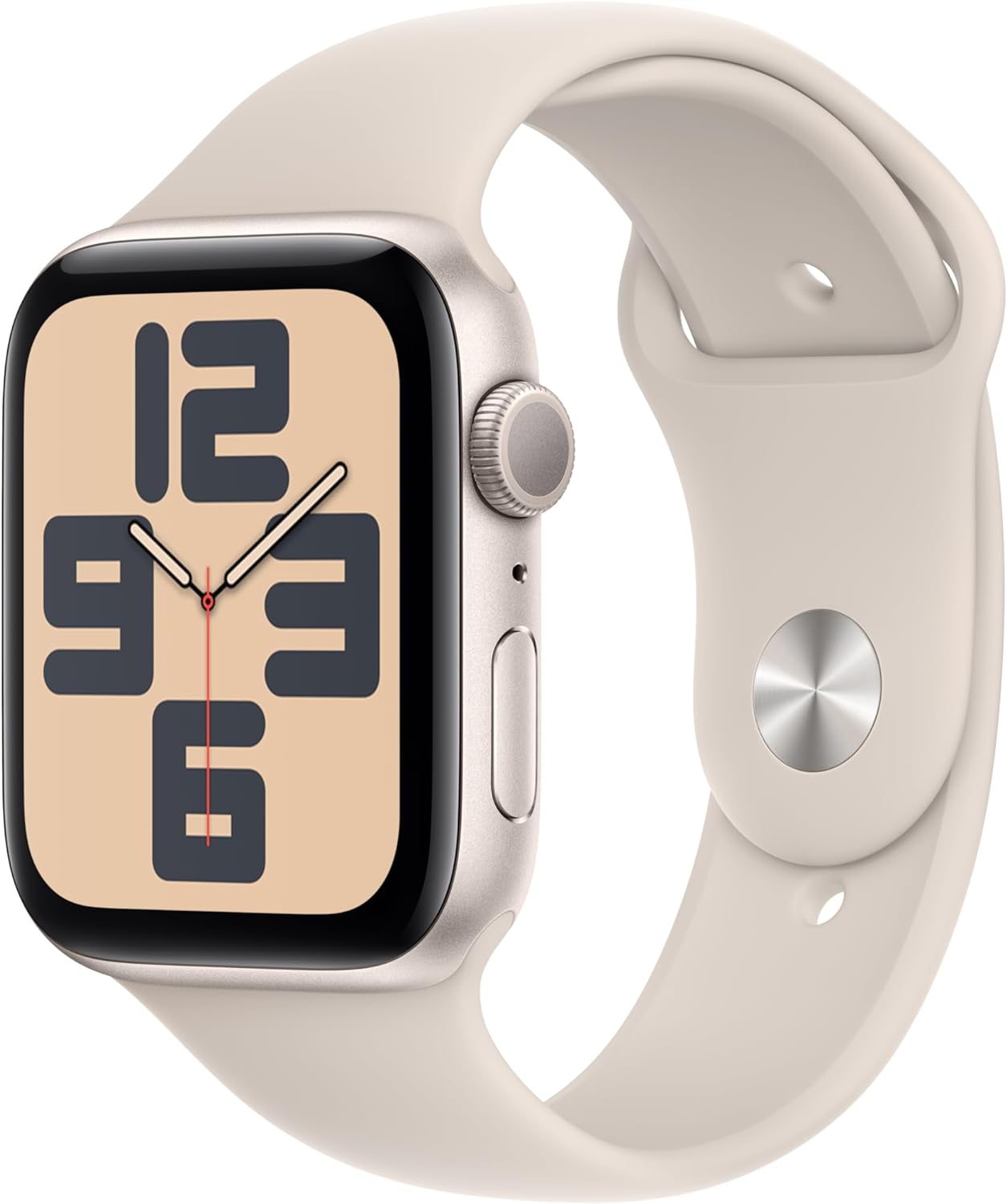 Apple Watch Series SE 2nd Gen (GPS) 44MM Aluminum Case Starlight Sport Band (Renewed)